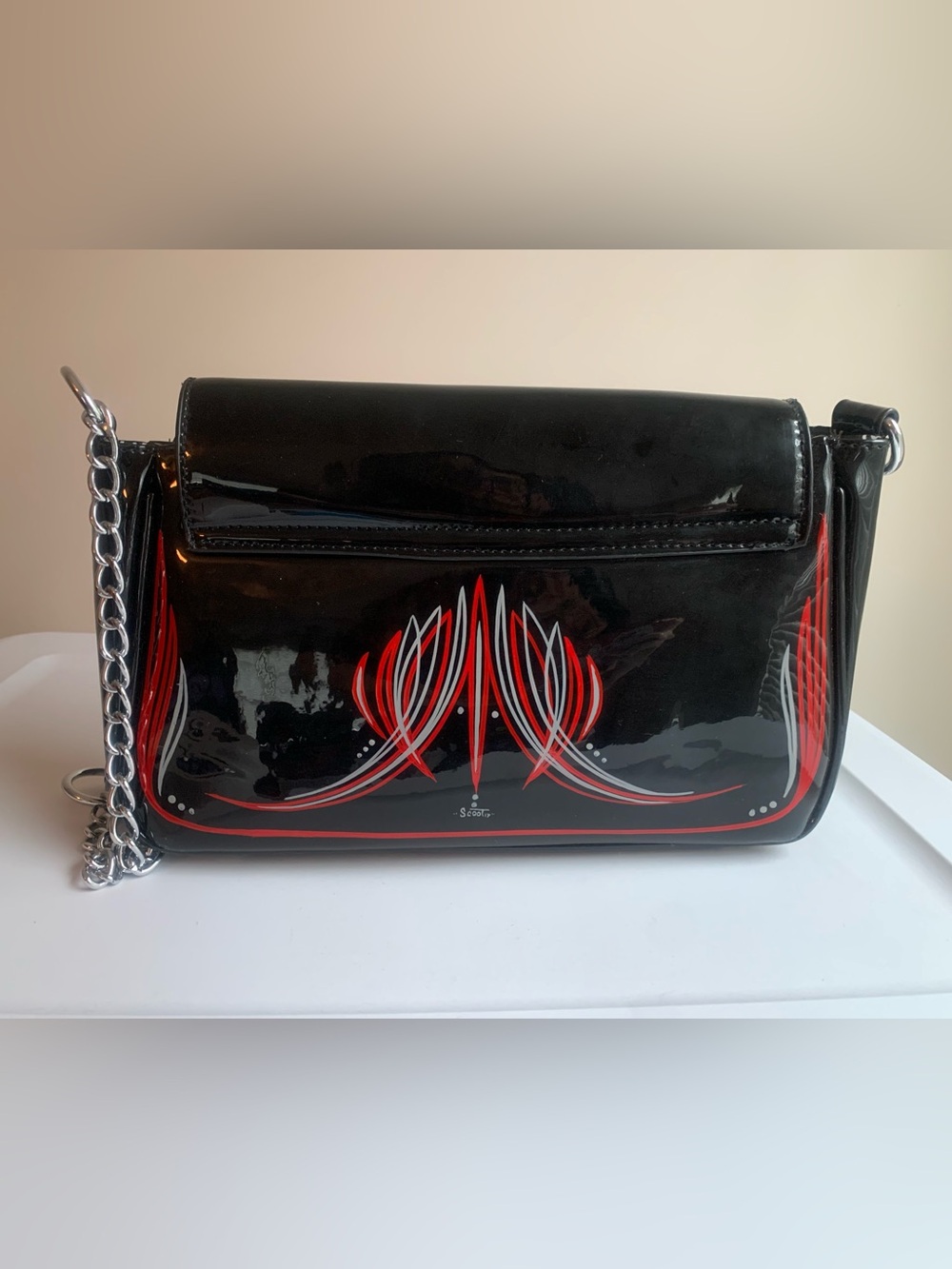 Sourpuss Bat Wing Purse – Hand Pinstriped One-of-a-Kind Custom Piece - Picture 2 of 8